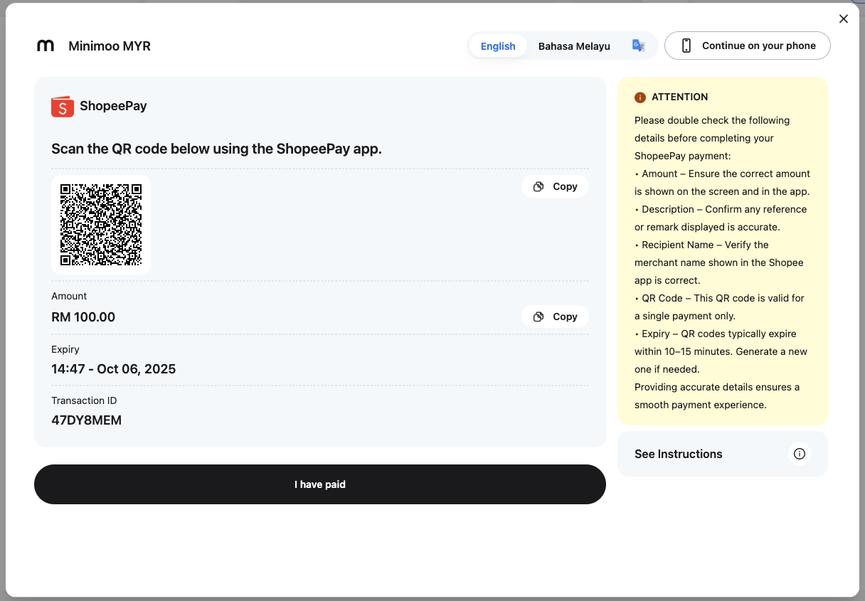 Checkout Screen