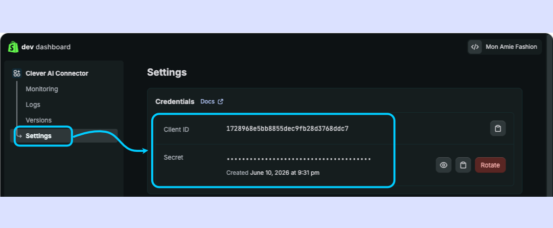 App credentials