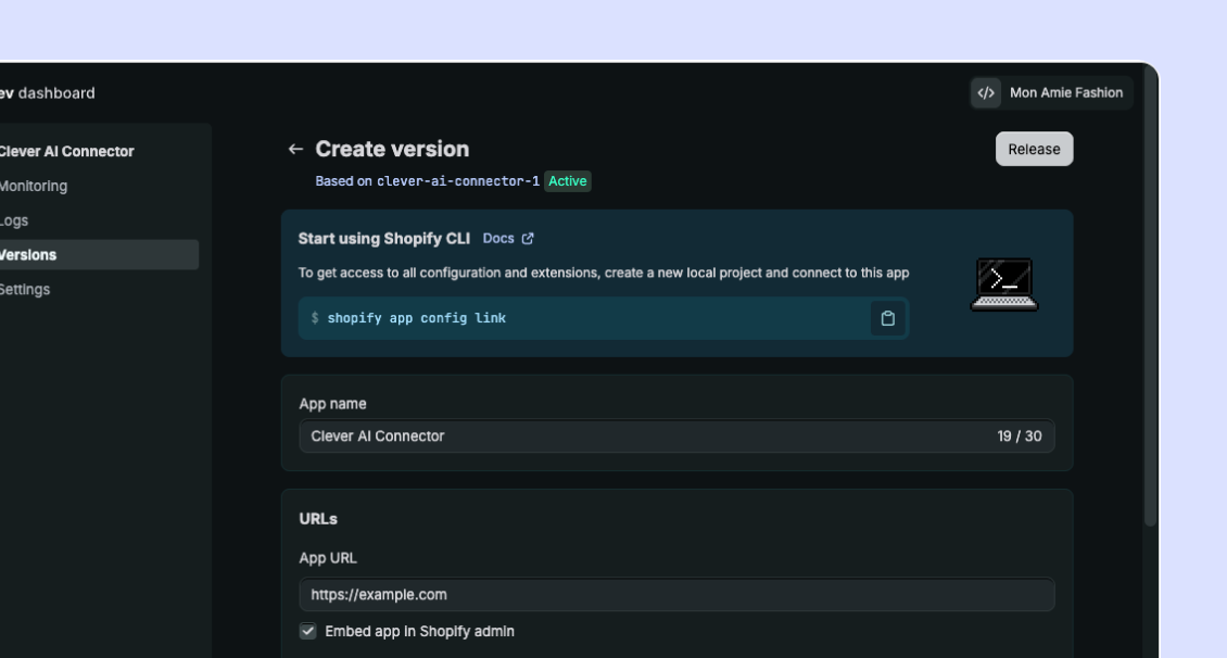 Creating a version